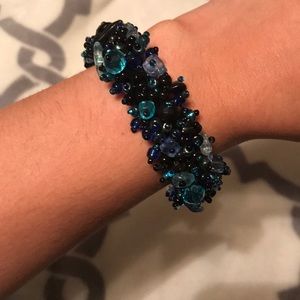 Blue beaded bracelet